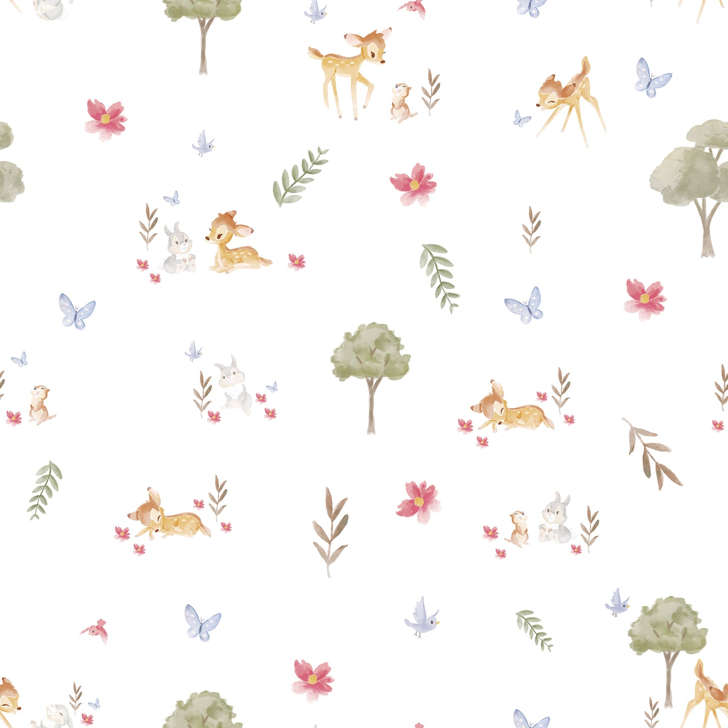 York Wallcoverings RoomMates Bambi Watercolor White Peel and Stick Wallpaper Whimsical  Whites and Off-Whites  Wallpaper - RMK12621RL