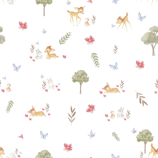 York Wallcoverings RoomMates Bambi Watercolor White Peel and Stick Wallpaper Whimsical  Whites and Off-Whites  Wallpaper - RMK12621RL