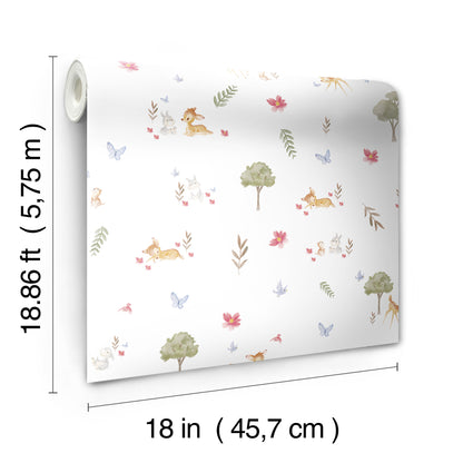 York Wallcoverings RoomMates Bambi Watercolor White Peel and Stick Wallpaper Whimsical  Whites and Off-Whites  Wallpaper - RMK12621RL