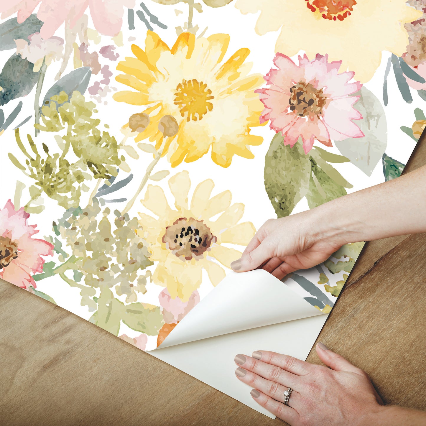 York Wallcoverings RoomMates Southern Charm Yellow Peel and Stick Wallpaper  Botanical Yellows  Wallpaper - RMK12630RL