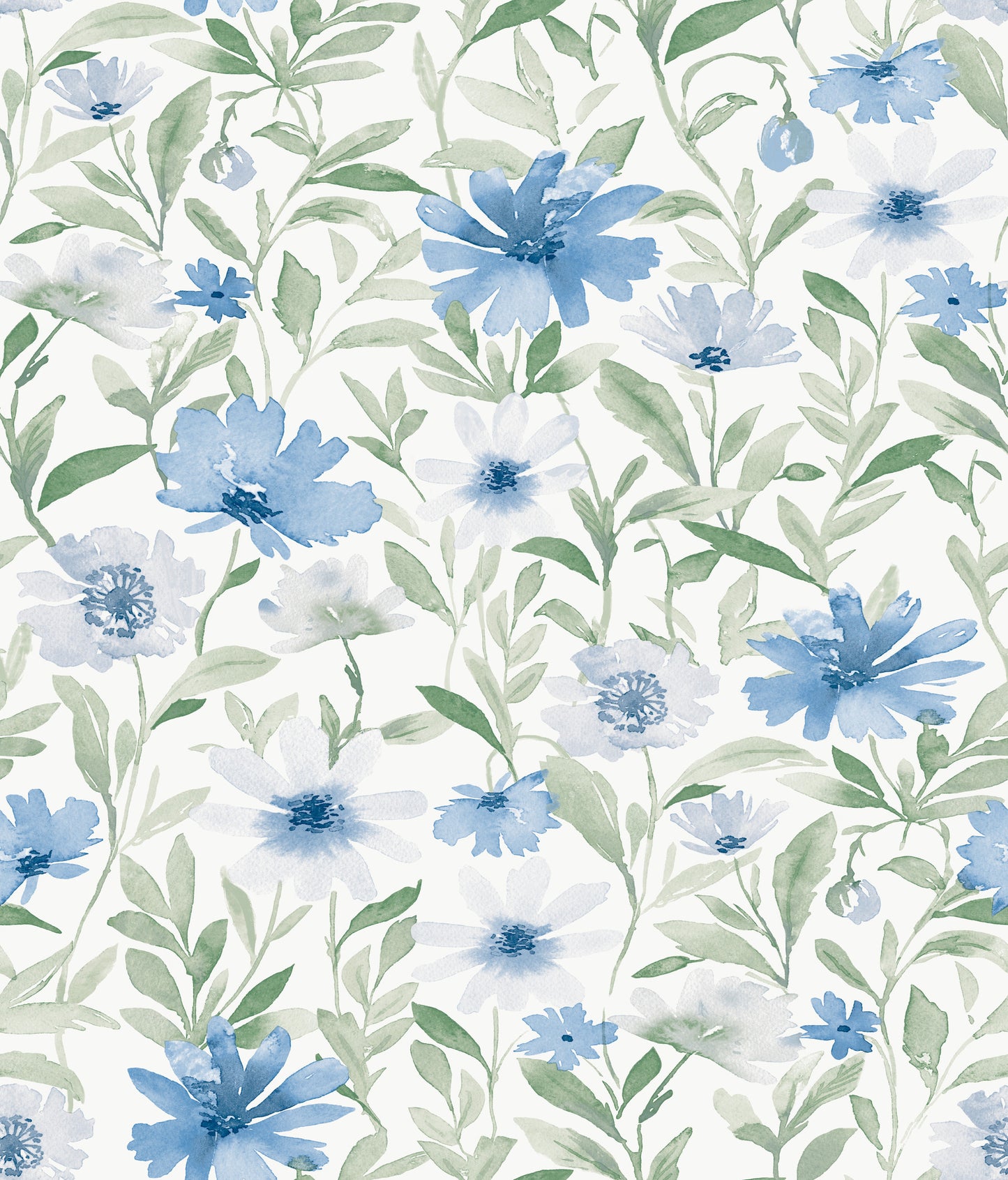 York Wallcoverings RoomMates Flower Market Blue Peel and Stick Wallpaper  Botanical Blues  Wallpaper - RMK12634PL