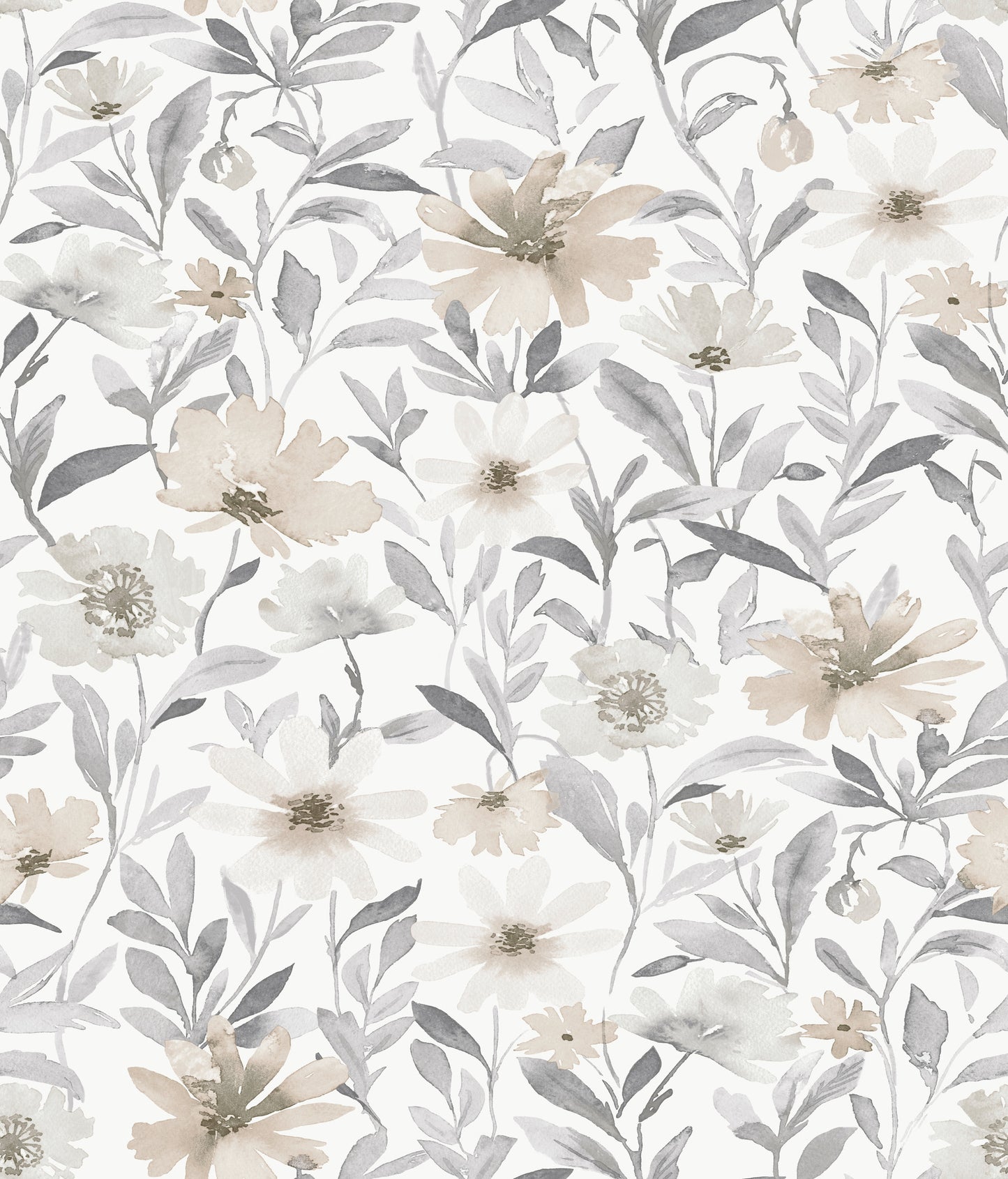 York Wallcoverings RoomMates Flower Market Neutral Peel and Stick Wallpaper  Botanical Neutrals  Wallpaper - RMK12635PL