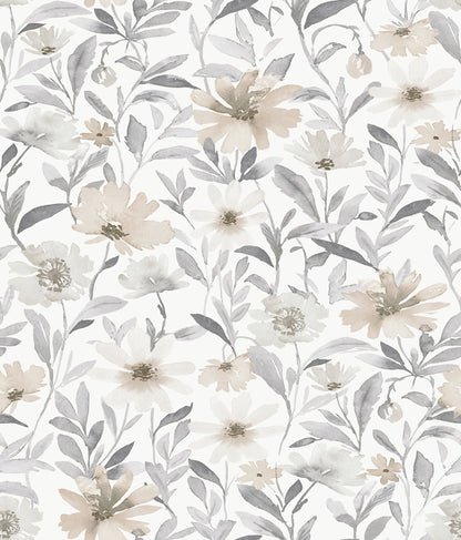 York Wallcoverings RoomMates Flower Market Neutral Peel and Stick Wallpaper  Botanical Neutrals  Wallpaper - RMK12635PL
