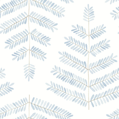 York Wallcoverings RoomMates Cat Coquillette Leaflets Blue Peel and Stick Wallpaper  Botanical Blues  Wallpaper - RMK12637PL