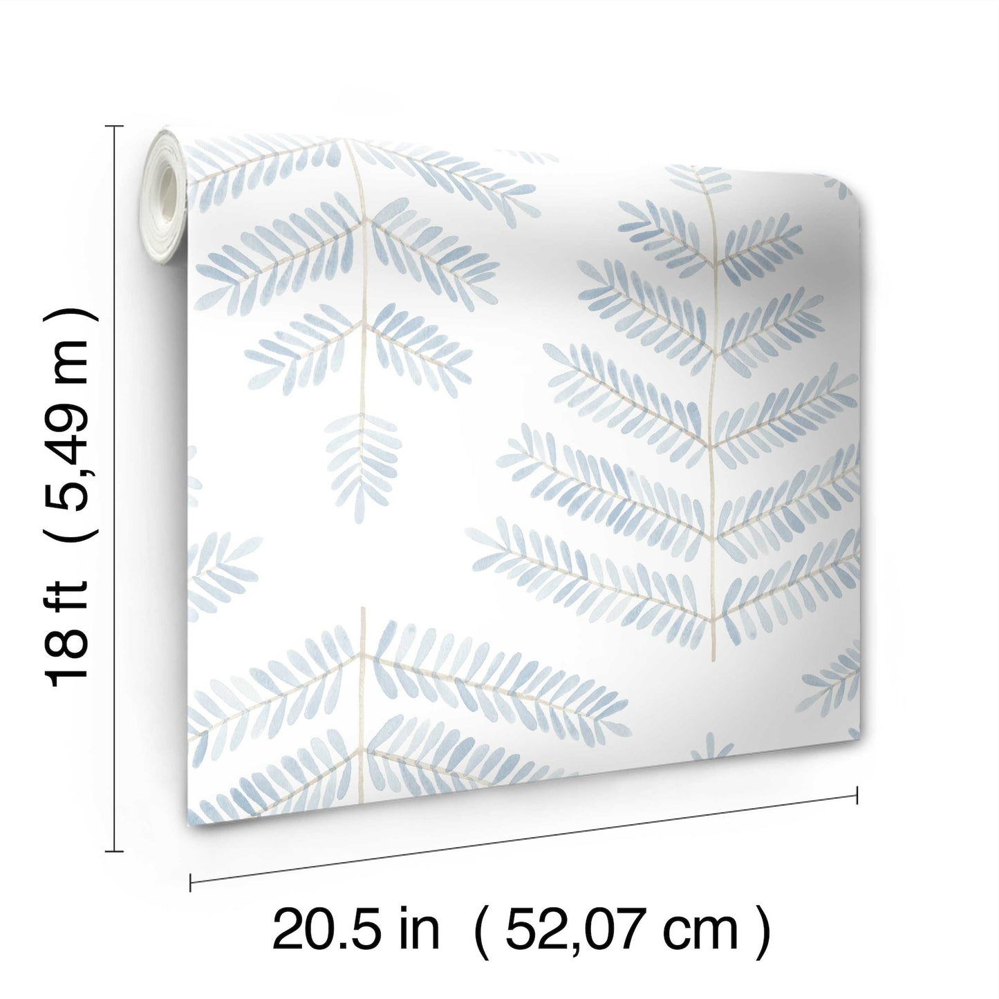 York Wallcoverings RoomMates Cat Coquillette Leaflets Blue Peel and Stick Wallpaper  Botanical Blues  Wallpaper - RMK12637PL