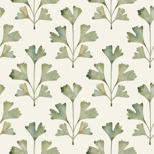 York Wallcoverings RoomMates Cat Coquillette Gingko Almond Peel and Stick Wallpaper  Botanical Neutrals  Wallpaper - RMK12641PL