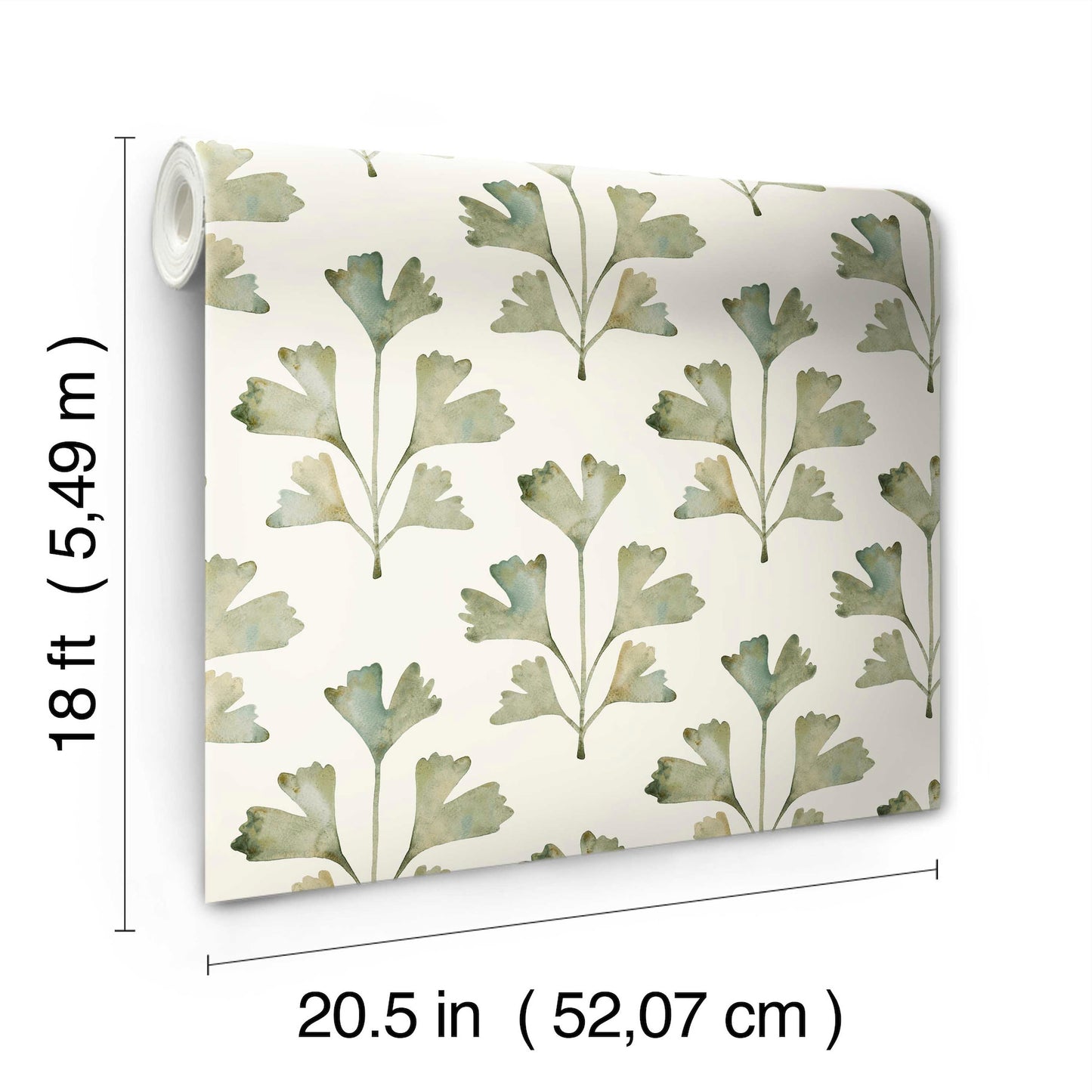 York Wallcoverings RoomMates Cat Coquillette Gingko Almond Peel and Stick Wallpaper  Botanical Neutrals  Wallpaper - RMK12641PL