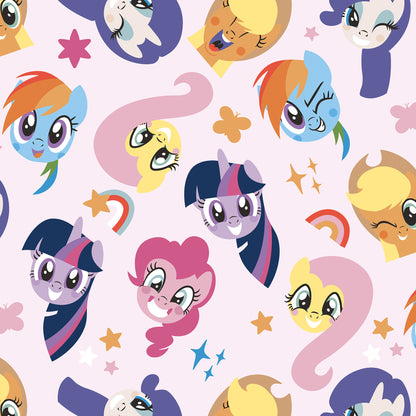 York Wallcoverings RoomMates My Little Pony Toss Pink Peel and Stick Wallpaper Kids Novelty Pinks  Wallpaper - RMK12660RL
