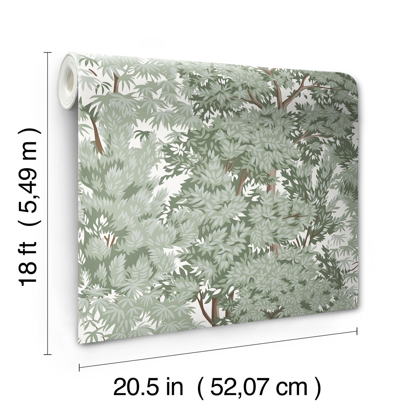 York Wallcoverings RoomMates Ardian Green Peel and Stick Wallpaper Traditional Trees Greens  Wallpaper - RMK12661RL