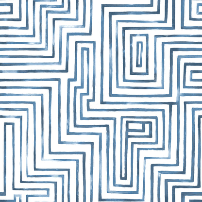 York Wallcoverings RoomMates Warren Blue Peel and Stick Wallpaper Modern Geometrics Blues  Wallpaper - RMK12662RL