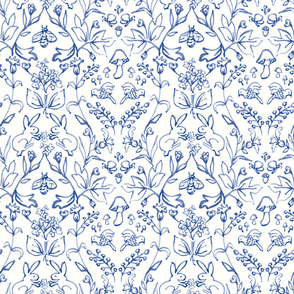 York Wallcoverings RoomMates Meadow Blue Peel and Stick Wallpaper Farmhouse Botanical Blues  Wallpaper - RMK12663RL