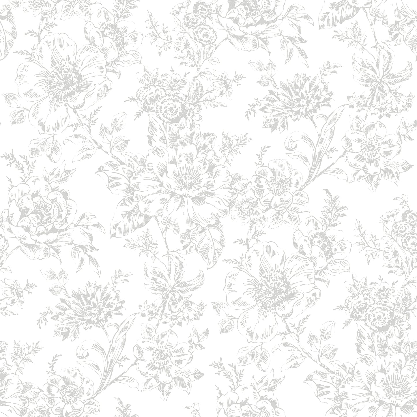 York Wallcoverings RoomMates Wren Grey Peel and Stick Wallpaper Farmhouse Botanical Greys  Wallpaper - RMK12664RL