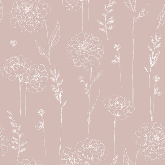 York Wallcoverings RoomMates Maisey Pink Peel and Stick Wallpaper Country Botanical Pinks  Wallpaper - RMK12688PLW