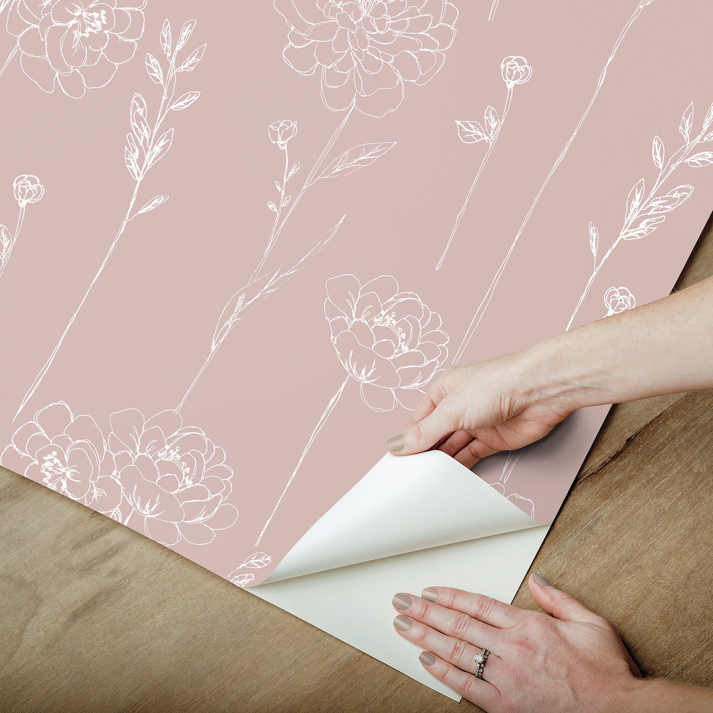 York Wallcoverings RoomMates Maisey Pink Peel and Stick Wallpaper Country Botanical Pinks  Wallpaper - RMK12688PLW