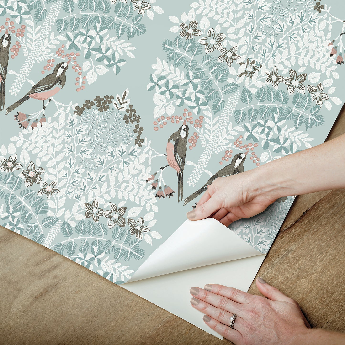 York Wallcoverings RoomMates Otis Blue Multi Peel and Stick Wallpaper Country Botanical Blues  Wallpaper - RMK12689PLW