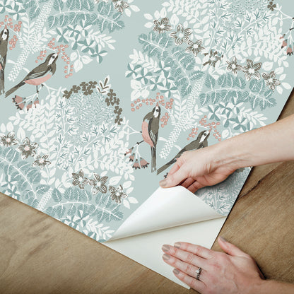 York Wallcoverings RoomMates Otis Blue Multi Peel and Stick Wallpaper Country Botanical Blues  Wallpaper - RMK12689PLW