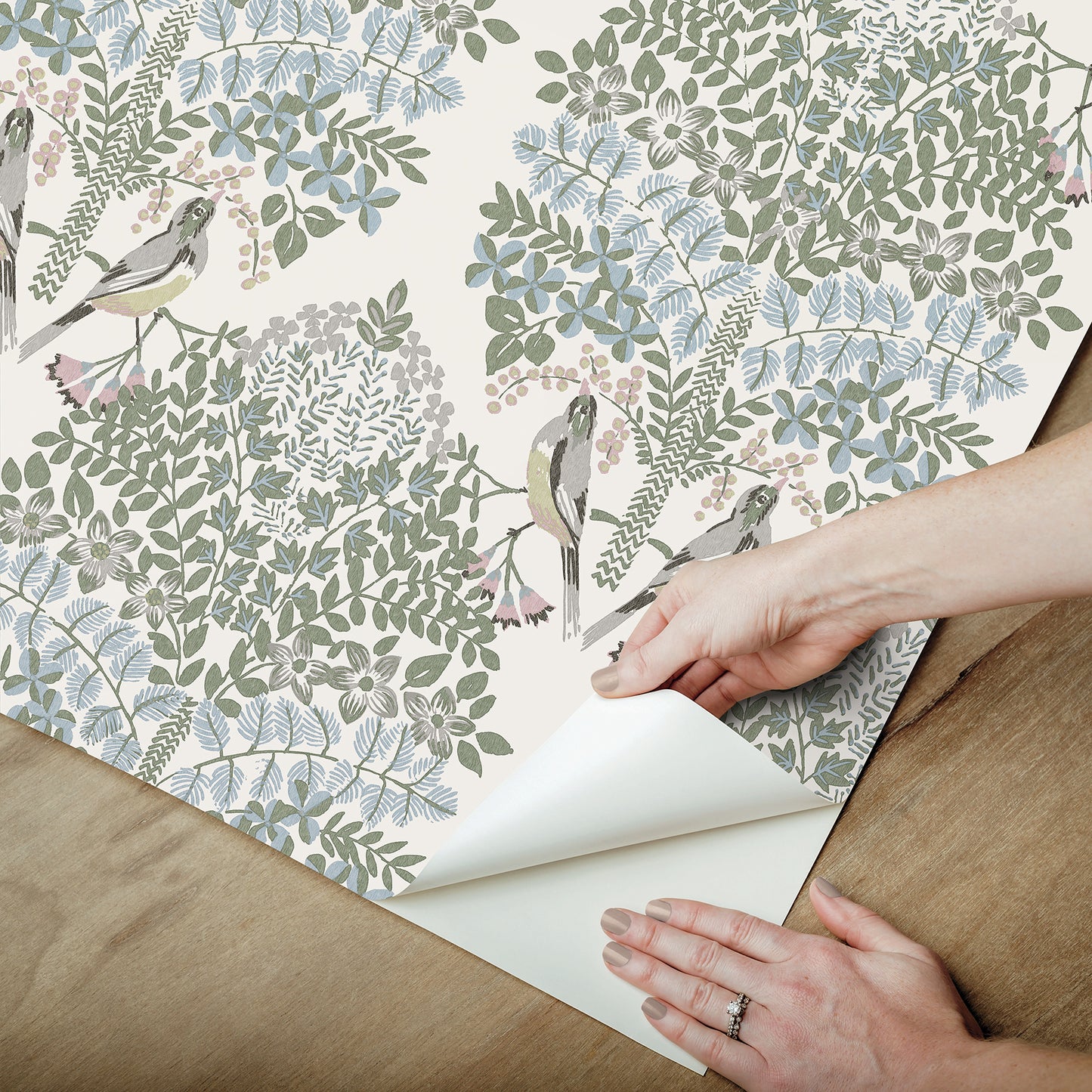 York Wallcoverings RoomMates Otis Ivory Multi Peel and Stick Wallpaper Country Botanical Whites and Off-Whites  Wallpaper - RMK12691PLW