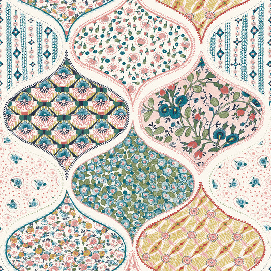 York Wallcoverings RoomMates Pippa Warm Multi Peel and Stick Wallpaper Country Graphics Pinks  Wallpaper - RMK12692PLW