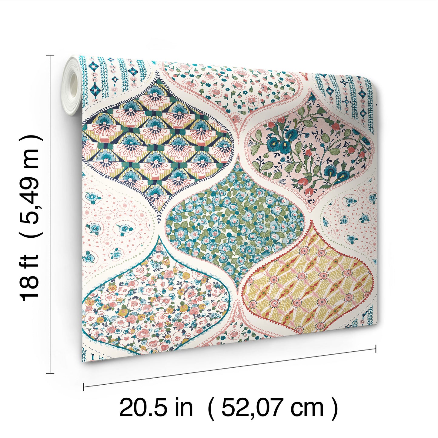 York Wallcoverings RoomMates Pippa Warm Multi Peel and Stick Wallpaper Country Graphics Pinks  Wallpaper - RMK12692PLW