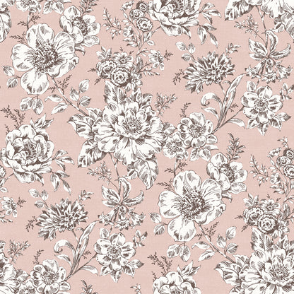 York Wallcoverings RoomMates Winifred Pink Peel and Stick Wallpaper Country Botanical Pinks  Wallpaper - RMK12696PLW