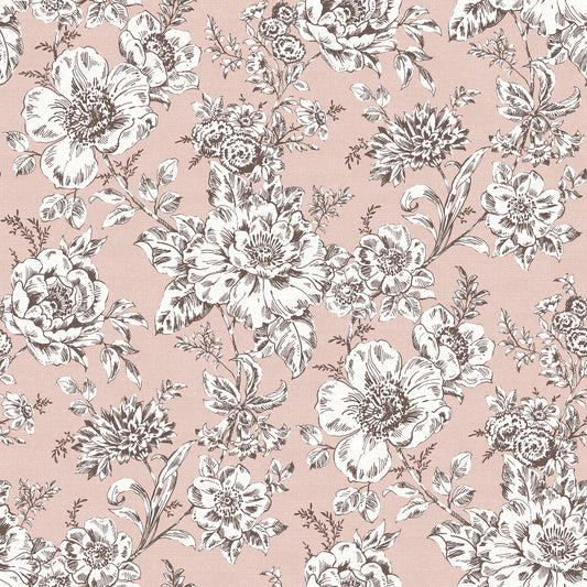 York Wallcoverings RoomMates Winifred Pink Peel and Stick Wallpaper Country Botanical Pinks  Wallpaper - RMK12696PLW