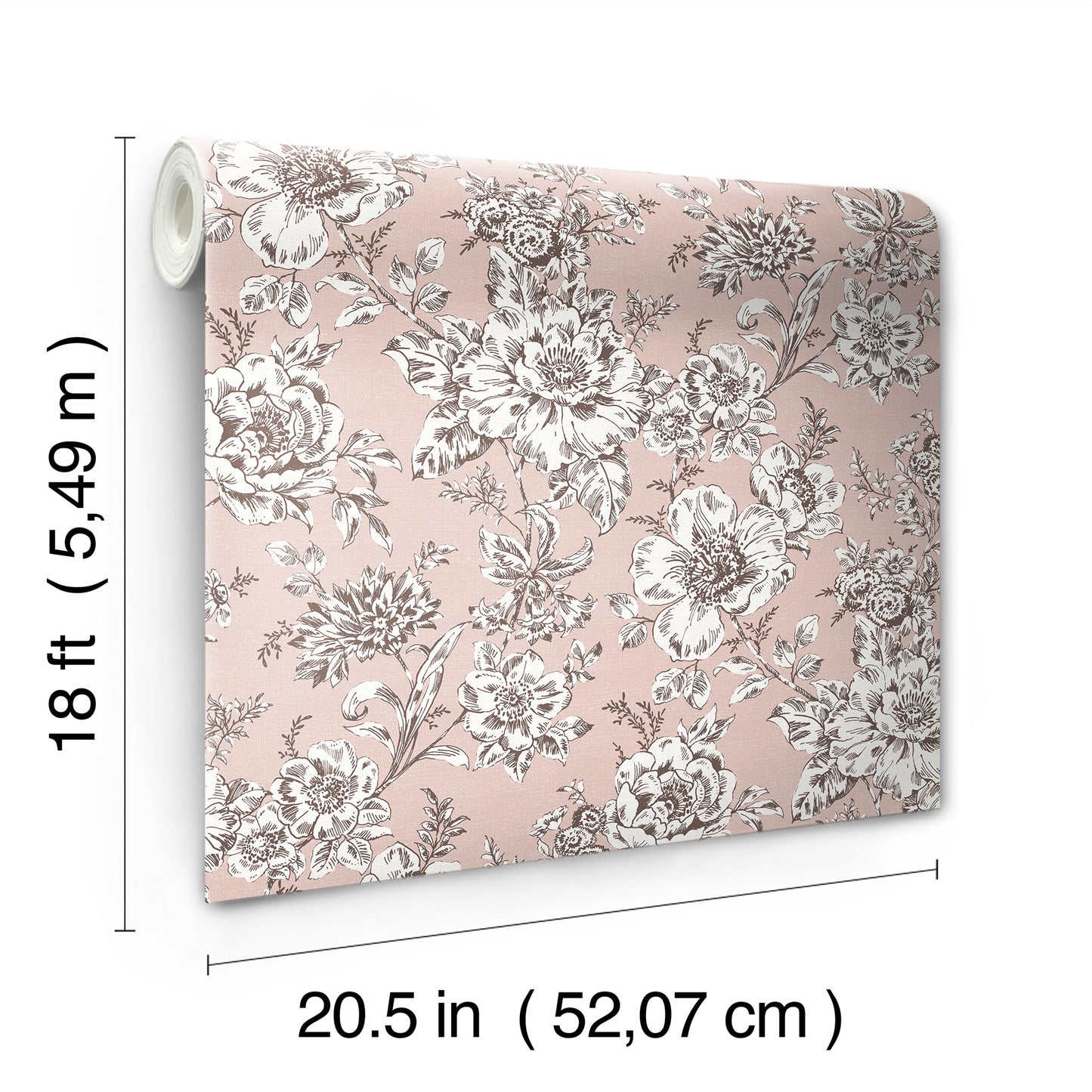 York Wallcoverings RoomMates Winifred Pink Peel and Stick Wallpaper Country Botanical Pinks  Wallpaper - RMK12696PLW