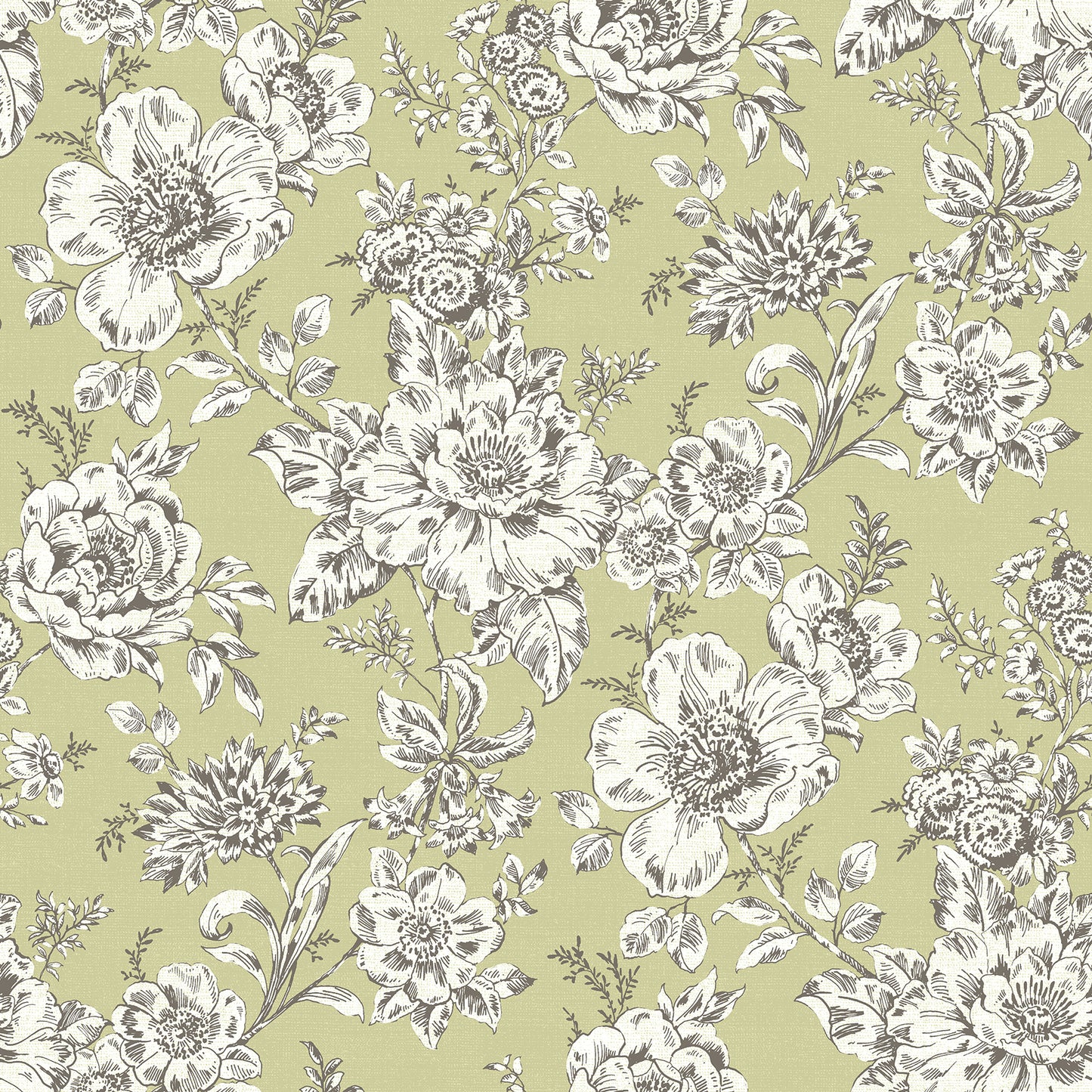 York Wallcoverings RoomMates Winifred Green Peel and Stick Wallpaper Country Botanical Greens  Wallpaper - RMK12697PLW