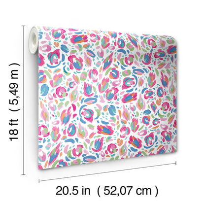 York Wallcoverings RoomMates Brushstroke Leopard Red Multi Peel and Stick Wallpaper Bohemian Graphics Pinks  Wallpaper - RMK12709PLW