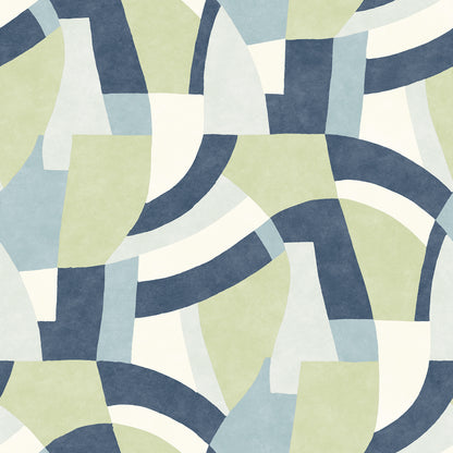 York Wallcoverings RoomMates Melbourne Teal Peel and Stick Wallpaper Retro Geometrics Greens  Wallpaper - RMK12712PLW