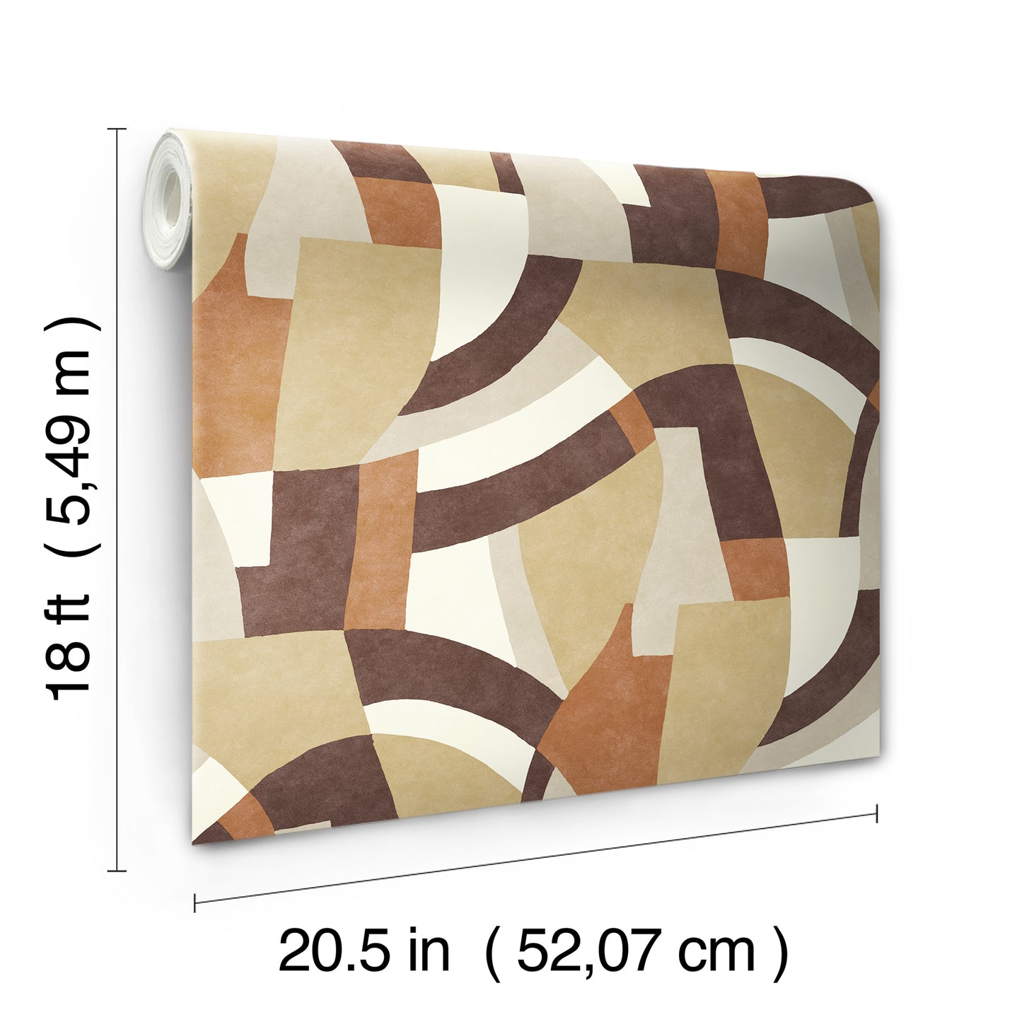 York Wallcoverings RoomMates Melbourne Terracotta Peel and Stick Wallpaper Retro Geometrics Browns  Wallpaper - RMK12713PLW