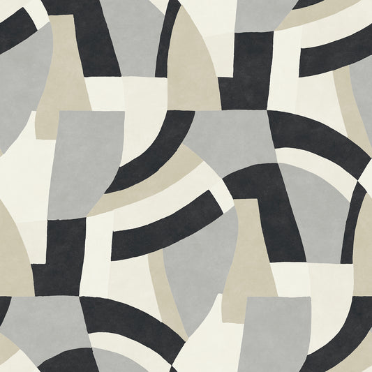 York Wallcoverings RoomMates Melbourne Neutral Peel and Stick Wallpaper Retro Geometrics Neutrals  Wallpaper - RMK12714PLW