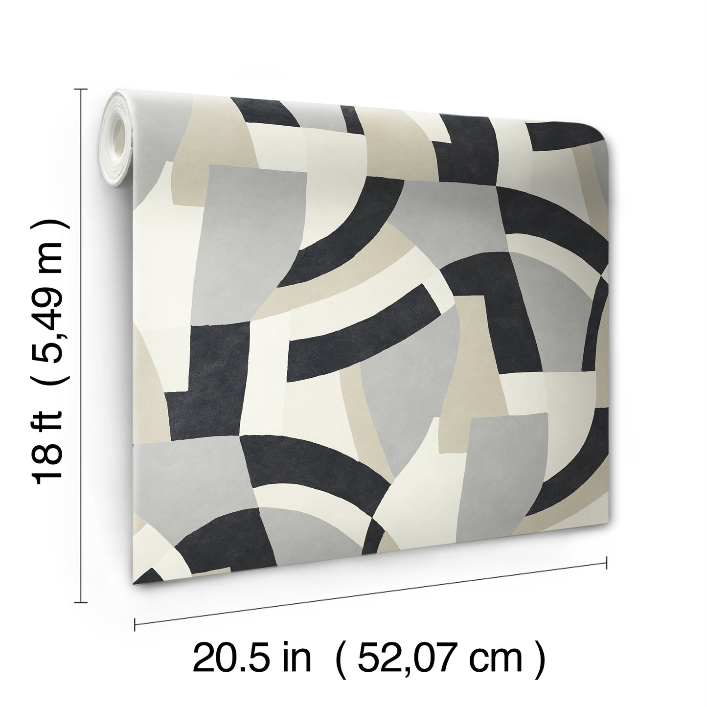 York Wallcoverings RoomMates Melbourne Neutral Peel and Stick Wallpaper Retro Geometrics Neutrals  Wallpaper - RMK12714PLW