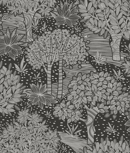 York Wallcoverings RoomMates Perth Black Peel and Stick Wallpaper Bohemian Trees Blacks  Wallpaper - RMK12716PLW