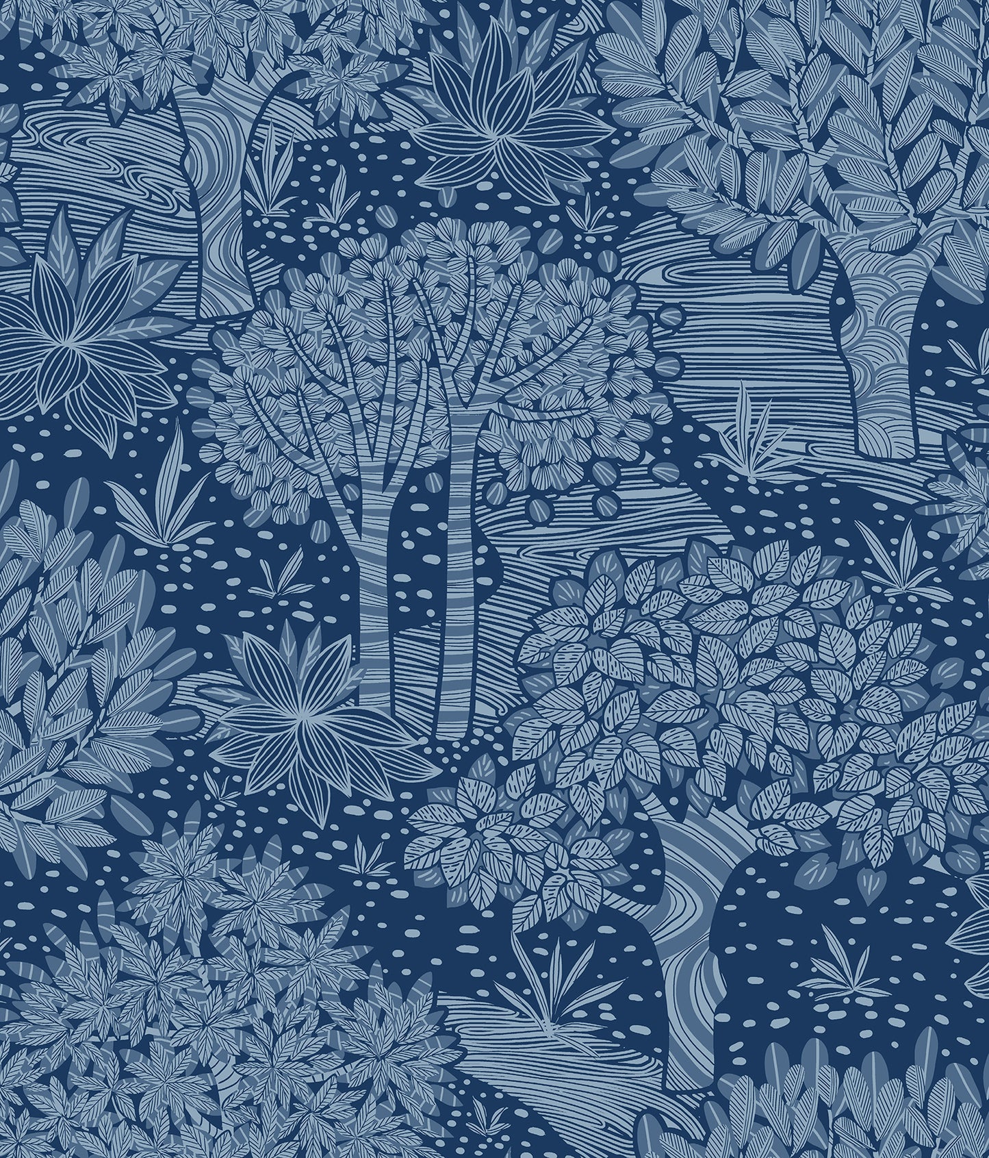 York Wallcoverings RoomMates Perth Navy Peel and Stick Wallpaper Bohemian Trees Blues  Wallpaper - RMK12717PLW