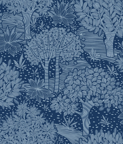 York Wallcoverings RoomMates Perth Navy Peel and Stick Wallpaper Bohemian Trees Blues  Wallpaper - RMK12717PLW