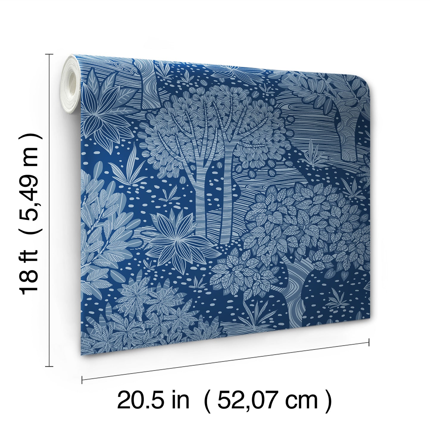 York Wallcoverings RoomMates Perth Navy Peel and Stick Wallpaper Bohemian Trees Blues  Wallpaper - RMK12717PLW