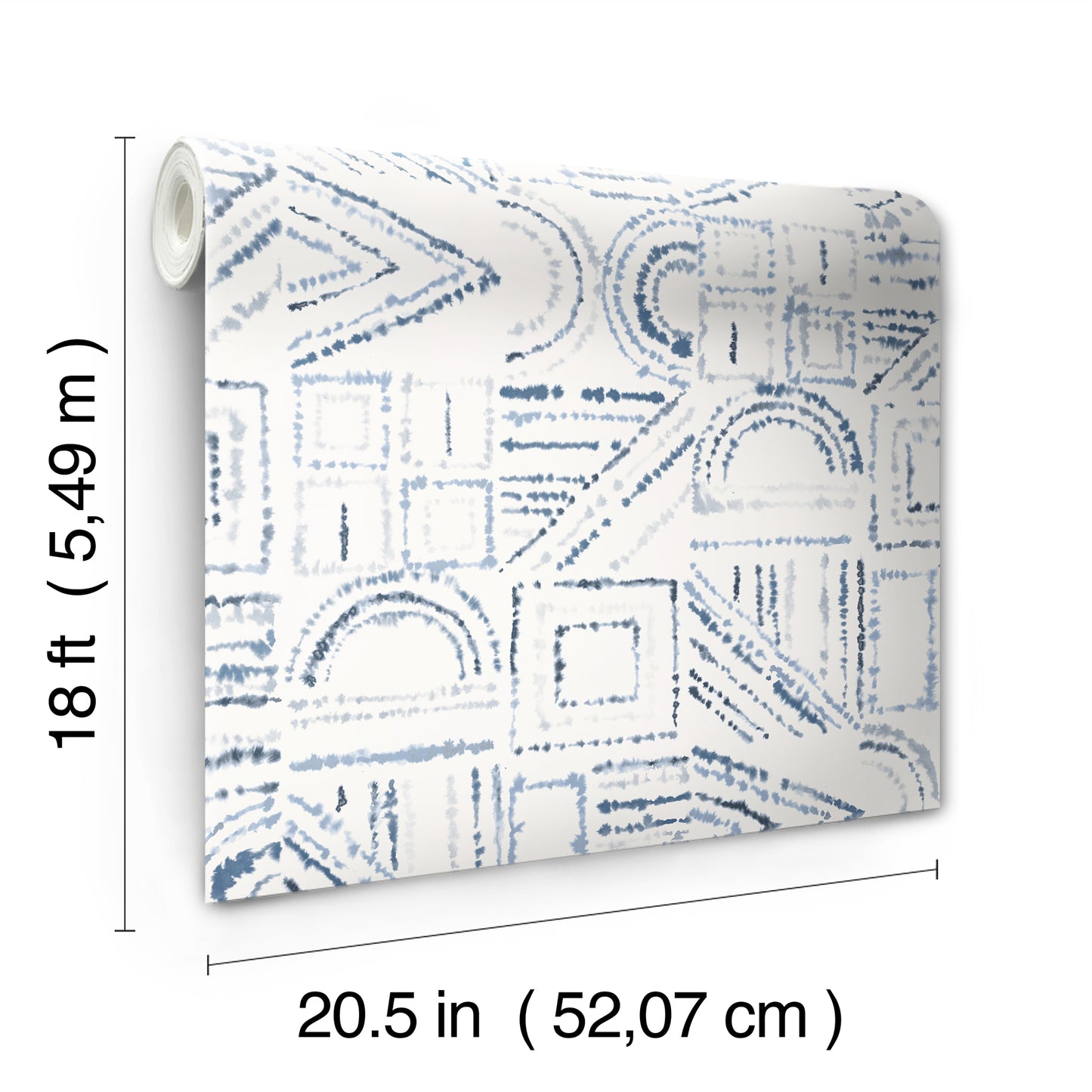 York Wallcoverings RoomMates Brisbane Blue Peel and Stick Wallpaper Bohemian Geometrics Blues  Wallpaper - RMK12718PLW