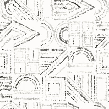 York Wallcoverings RoomMates Brisbane Black Peel and Stick Wallpaper Bohemian Geometrics Blacks  Wallpaper - RMK12720PLW