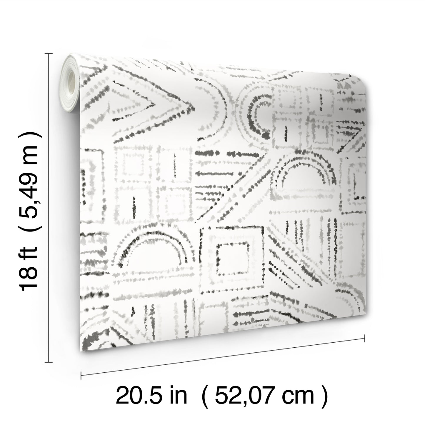 York Wallcoverings RoomMates Brisbane Black Peel and Stick Wallpaper Bohemian Geometrics Blacks  Wallpaper - RMK12720PLW