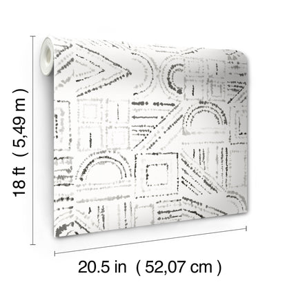 York Wallcoverings RoomMates Brisbane Black Peel and Stick Wallpaper Bohemian Geometrics Blacks  Wallpaper - RMK12720PLW