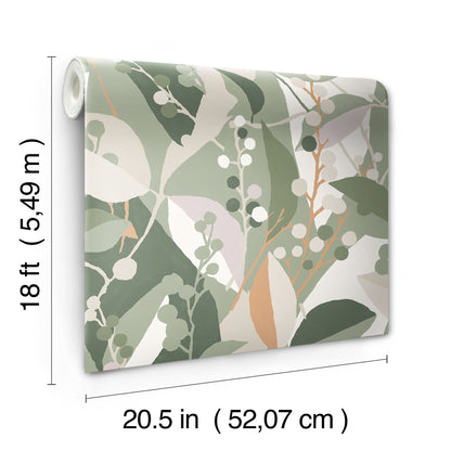 York Wallcoverings RoomMates Adelaide Green Peel and Stick Wallpaper Bohemian Trees Greens  Wallpaper - RMK12721PLW