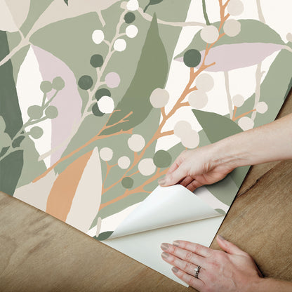 York Wallcoverings RoomMates Adelaide Green Peel and Stick Wallpaper Bohemian Trees Greens  Wallpaper - RMK12721PLW