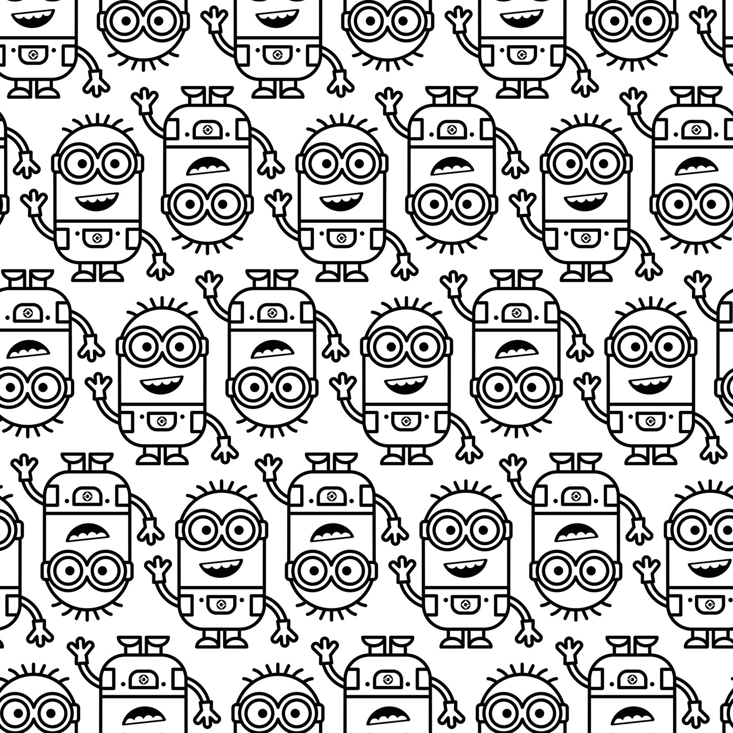 York Wallcoverings RoomMates Minions Line Art Black Peel and Stick Wallpaper Kids Graphics Whites and Off-Whites  Wallpaper - RMK12730PLW