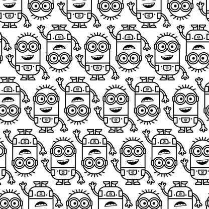 York Wallcoverings RoomMates Minions Line Art Black Peel and Stick Wallpaper Kids Graphics Whites and Off-Whites  Wallpaper - RMK12730PLW