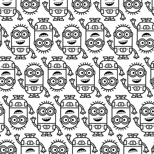 York Wallcoverings RoomMates Minions Line Art Black Peel and Stick Wallpaper Kids Graphics Whites and Off-Whites  Wallpaper - RMK12730PLW