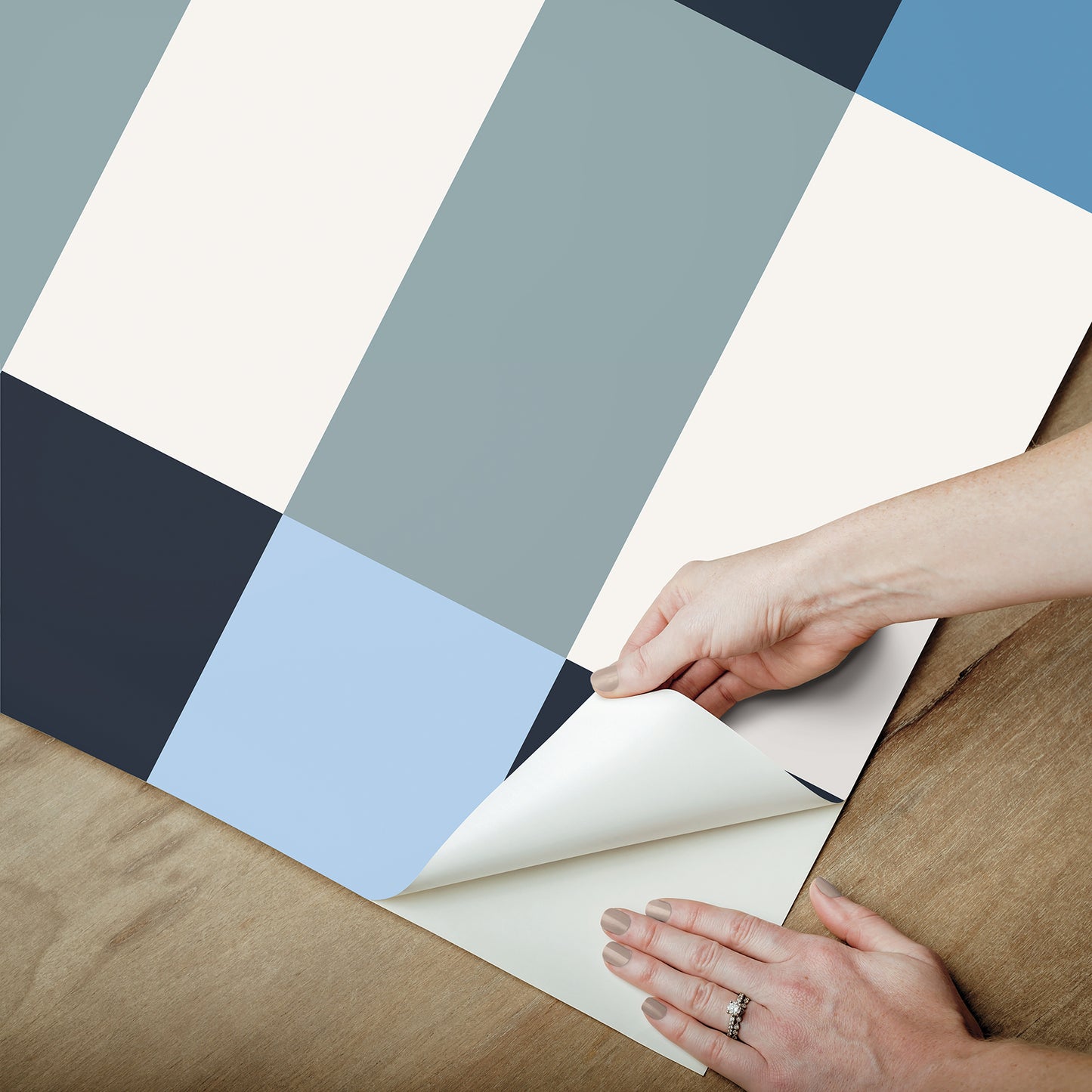 York Wallcoverings RoomMates Framework Blue Peel and Stick Wallpaper Modern Graphics Blues  Wallpaper - RMK12734PLW