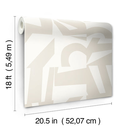 York Wallcoverings RoomMates Inside The Box Taupe Peel and Stick Wallpaper Modern Graphics Neutrals  Wallpaper - RMK12740PLW