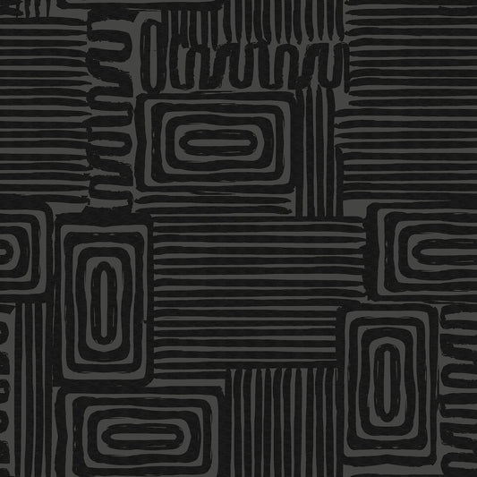 York Wallcoverings RoomMates Pathways Black Peel and Stick Wallpaper Modern Graphics Blacks  Wallpaper - RMK12742PLW
