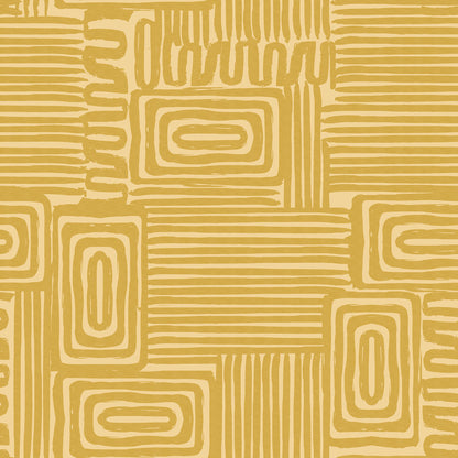 York Wallcoverings RoomMates Pathways Yellow Peel and Stick Wallpaper Modern Graphics Yellows  Wallpaper - RMK12744PLW