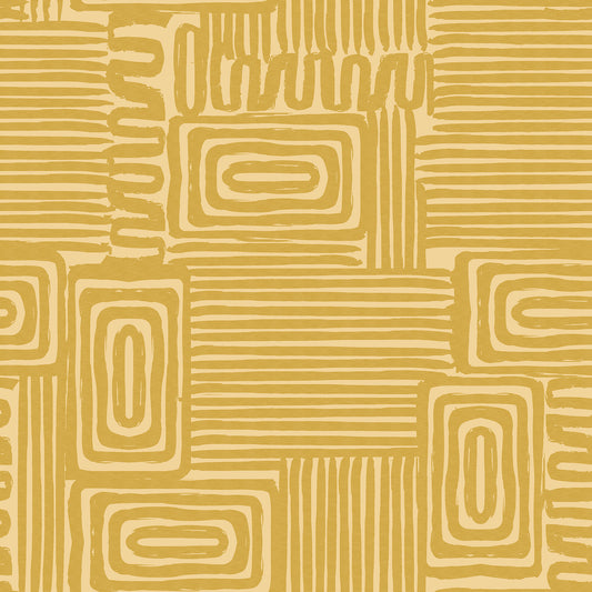 York Wallcoverings RoomMates Pathways Yellow Peel and Stick Wallpaper Modern Graphics Yellows  Wallpaper - RMK12744PLW
